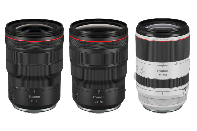 Canon 15-35 F2.8 – 24-70 F2.8 – 70-200 F2.8 – 85 F1.2